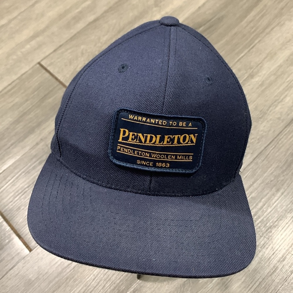 Pendleton Classic Patch Trucker Hat Navy Blue Gold - image 1